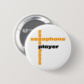 Badge Rond 5 Cm Joueur de saxophone (Devant & derrière)