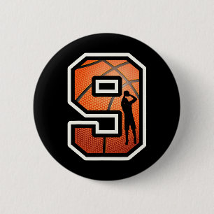 Badge Rond 5 Cm Joueur de sketll de 9 ans pour anniversaire de 9 a