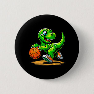 Badge Rond 5 Cm Joueur de squelette de T-rex dinosaure 