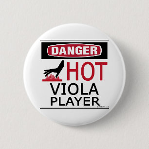 Badge Rond 5 Cm Joueur de viola chaud