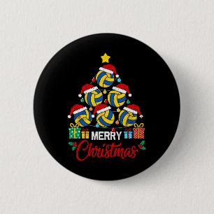Badge Rond 5 Cm Joueur de volley-ball Christmas Tree Lights