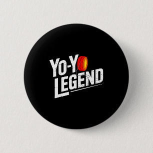 Badge Rond 5 Cm Joueur de yoyo drôle Légende Performer de Yo-yo 