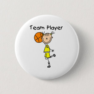 Badge Rond 5 Cm Joueur d'équipe de B-Ball