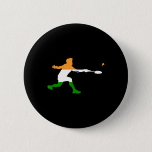 Badge Rond 5 Cm Joueur d'homme de raquette de drapeau indien de ba