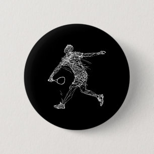 Badge Rond 5 Cm Joueur Dminton Dessin Jeu De Navette Pour Garçons 