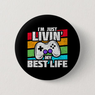 Badge Rond 5 Cm Joueur Vidéo - Jeu En Ligne De Console Pc - Amusan