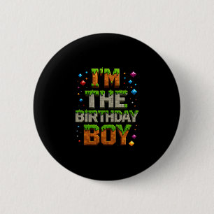 Badge Rond 5 Cm Joueur vidéo pixel numéro Je suis le garçon d'anni