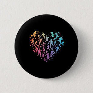 Badge Rond 5 Cm Joueurs de badminton à l'aquarelle Équipe Amoureux