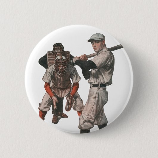 Badge Rond 5 Cm Joueurs De Baseball vintages (Devant)