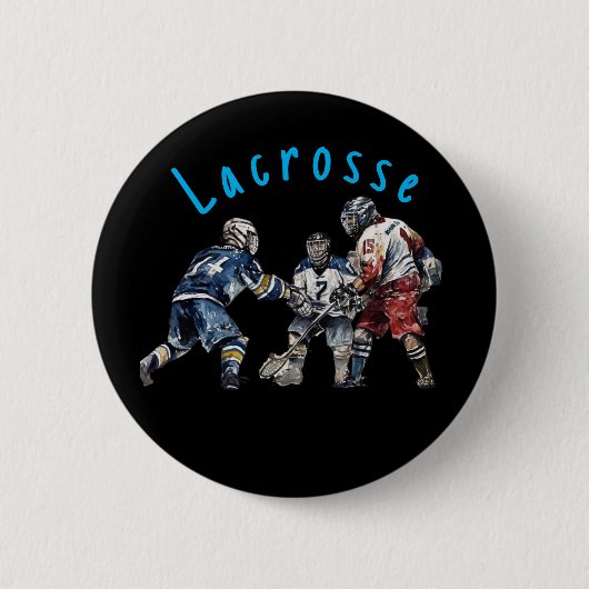 Badge Rond 5 Cm Joueurs de crosse  (Devant)