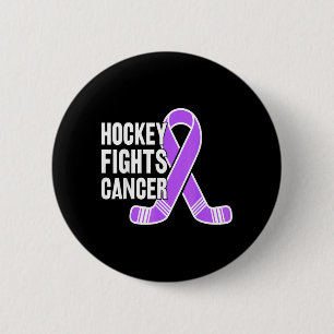 Badge Rond 5 Cm Joueurs de hockey se battent Ruban Violet pour le