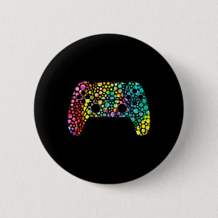 Badge Rond 5 Cm Joueurs Jours Dot Garçon contrôleur de jeu Polka c