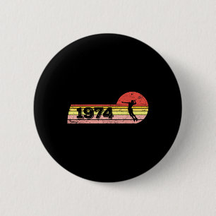 Badge Rond 5 Cm Joueuse de badminton Née en 1974 Femmes Vintages d