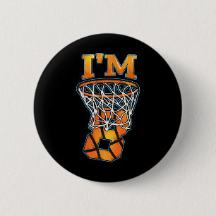 Badge Rond 5 Cm Joueuse de basket-ball 8 Anniversaire I'm 8 Garçon