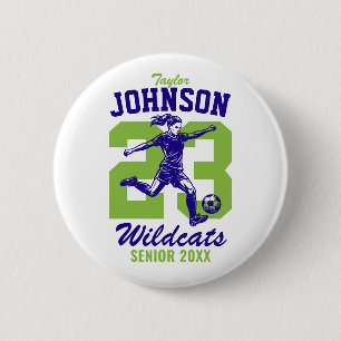 Badge Rond 5 Cm Joueuse de football scolaire senior
