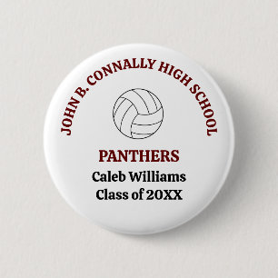 Badge Rond 5 Cm Joueuse de volley-ball personnalisée au lycée Marr