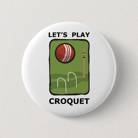 Badge Rond 5 Cm Jouons le croquet (Devant)