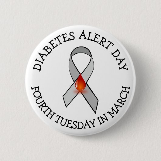 Badge Rond 5 Cm Jour d'alerte au diabète (Devant)