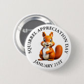 Badge Rond 5 Cm Jour d'appréciation des écureuils 21 janvier (Devant & derrière)