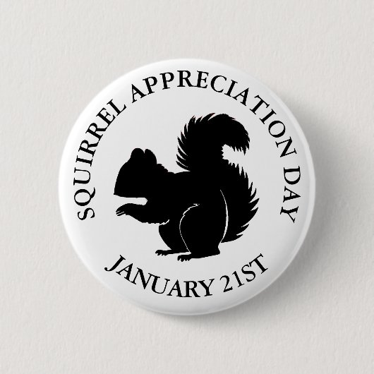 Badge Rond 5 Cm Jour d'appréciation des écureuils 21 janvier (Devant)