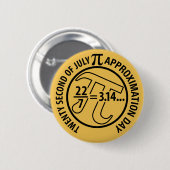 Badge Rond 5 Cm Jour d'approximation de pi (Devant & derrière)