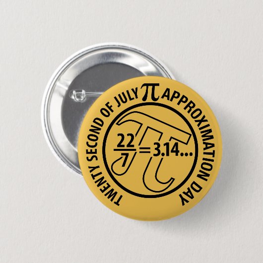 Badge Rond 5 Cm Jour d'approximation de pi (Devant & derrière)