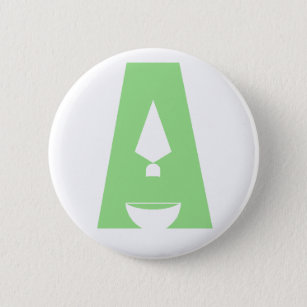 Badge Rond 5 Cm Jour de bouton de logo de l'archéologie "A"