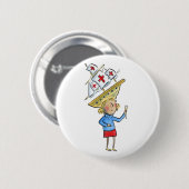 Badge Rond 5 Cm Jour de Columbus (Devant & derrière)
