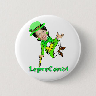Badge Rond 5 Cm Jour de Condoleezza St Patrick de lutin