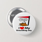 Badge Rond 5 Cm Jour de Groundhog (Devant & derrière)
