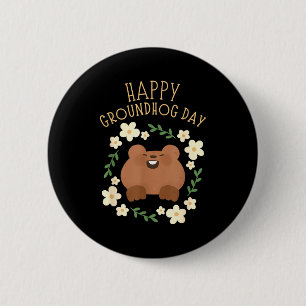 Badge Rond 5 Cm Jour de la marmotte amusant - Célébration drôle