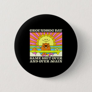 Badge Rond 5 Cm Jour de la marmotte Hommes Femmes Amoureux des ani
