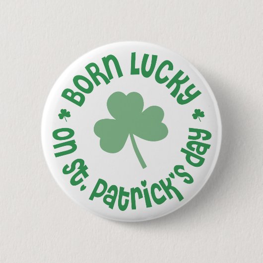 Badge Rond 5 Cm Jour de la Saint Patrick Anniversaire (Devant)