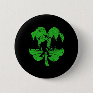 Badge Rond 5 Cm Jour de la Saint Patrick Bigfoot Irish Sasquatch S