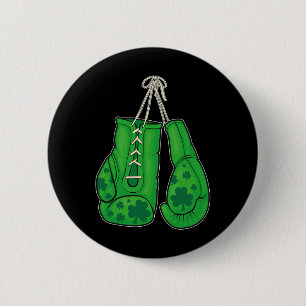 Badge Rond 5 Cm Jour de la Saint Patrick Boxer Gants Vert Lucky Sh
