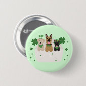 Badge Rond 5 Cm Jour de la Saint Patrick Dog Mail (Devant & derrière)