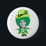 Badge Rond 5 Cm Jour de la Saint Patrick irlandais Jig, Tête encad<br><div class="desc">Drôle photo encadré produits .. ajouter votre propre visage à ce drôle irlandais St Patrick's Day leprechaun .. petit leprechaun vert homme porter un casquette avec un shamrock dedans .. amusant modèle photo pour vous de personnaliser de Ricaso</div>