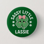Badge Rond 5 Cm Jour de la Saint Patrick Sassy Petite Lassie Enfan (Devant)