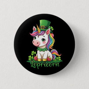 Badge Rond 5 Cm Jour de la Saint Patrick Unicorn mignonne Saint Pa