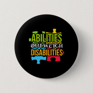 Badge Rond 5 Cm Jour de la sensibilisation sur l'autisme Présence