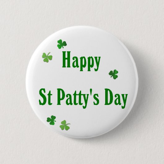 Badge Rond 5 Cm Jour de la St Patrick heureux (Devant)