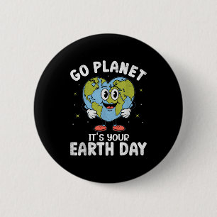 Badge Rond 5 Cm Jour de la Terre 2026 allez planète jour de la Ter