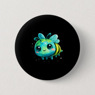 Badge Rond 5 Cm Jour de la Terre 2026 art abeille 
