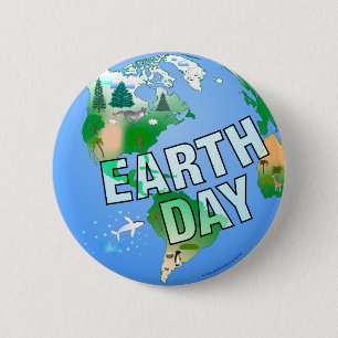 Badge Rond 5 Cm Jour de la terre de jour