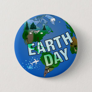Badge Rond 5 Cm Jour de la terre de nuit