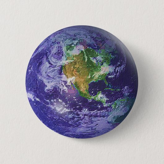 Badge Rond 5 Cm jour de la terre du globe 3D (Devant)