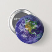 Badge Rond 5 Cm jour de la terre du globe 3D (Devant & derrière)
