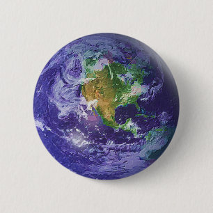 Badge Rond 5 Cm jour de la terre du globe 3D