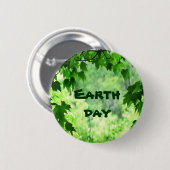 Badge Rond 5 Cm Jour de la terre feuillu (Devant & derrière)