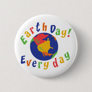 Badge Rond 5 Cm Jour de la terre quotidien